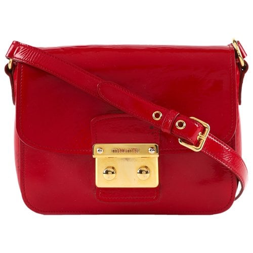 Pre-owned Miu Miu Patent Leather Crossbody Bag In Red
