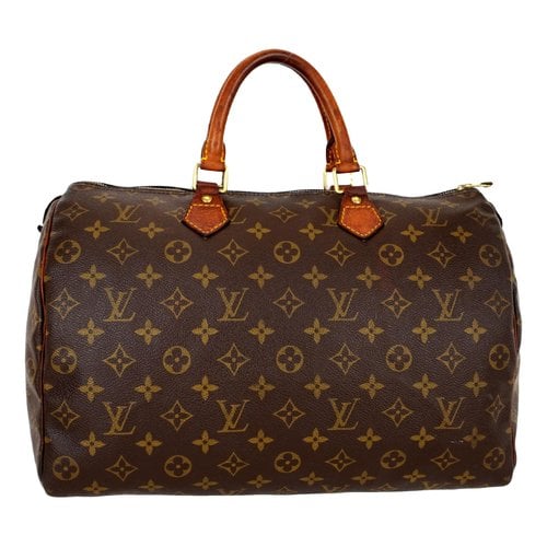 Pre-owned Louis Vuitton Speedy Leather Tote In Brown