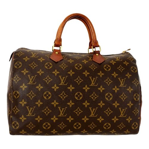 Pre-owned Louis Vuitton Speedy Leather Tote In Brown