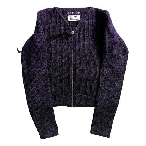 Pre-owned Maison Margiela Wool Cardigan In Purple