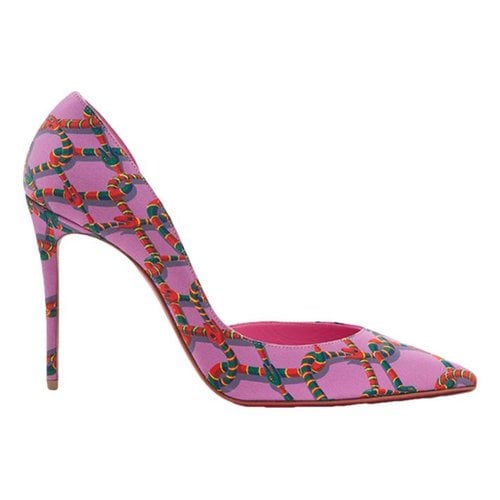 Pre-owned Christian Louboutin Iriza Leather Heels In Pink