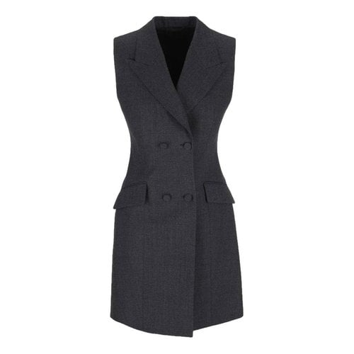 Pre-owned Givenchy Wool Mini Dress In Grey