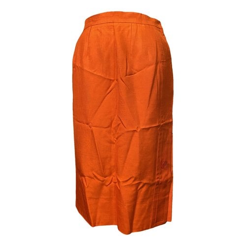 Pre-owned Givenchy Silk Mid-length Skirt In Orange