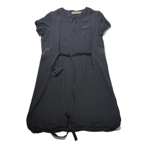 Pre-owned Nice Things Silk Mini Dress In Black