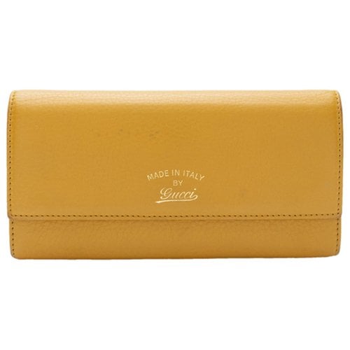 Pre-owned Gucci Cloth Wallet In Yellow