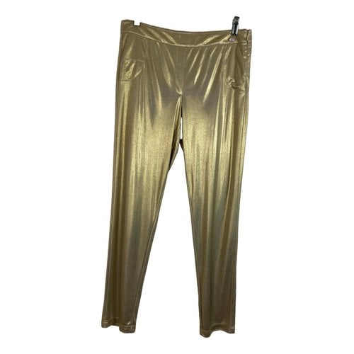 Pre-owned Chanel Slim Pants In Gold