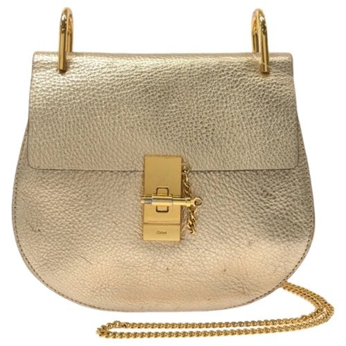 Pre-owned Chloé Drew Leather Handbag In Gold