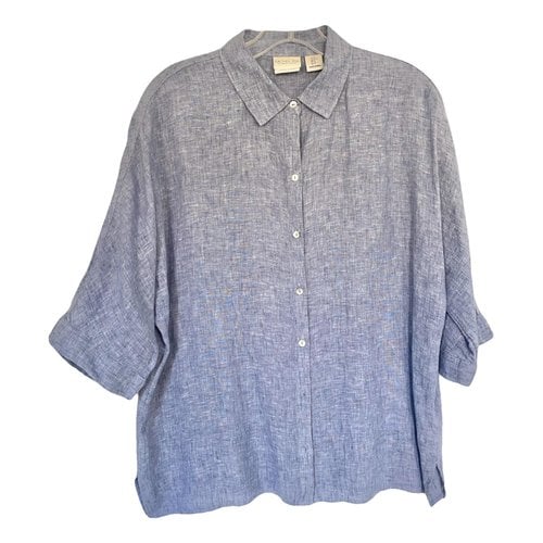 Pre-owned Rachel Zoe Linen Shirt In Blue