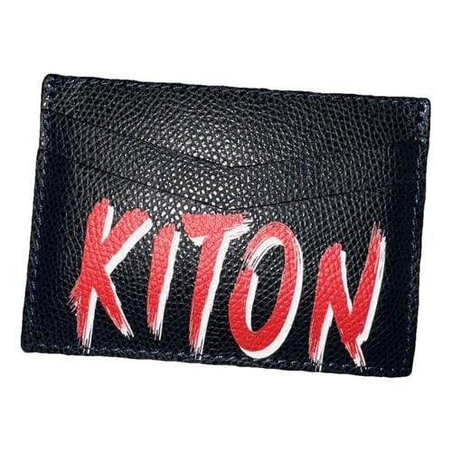 Pre-owned Kiton Leather Small Bag In Blue
