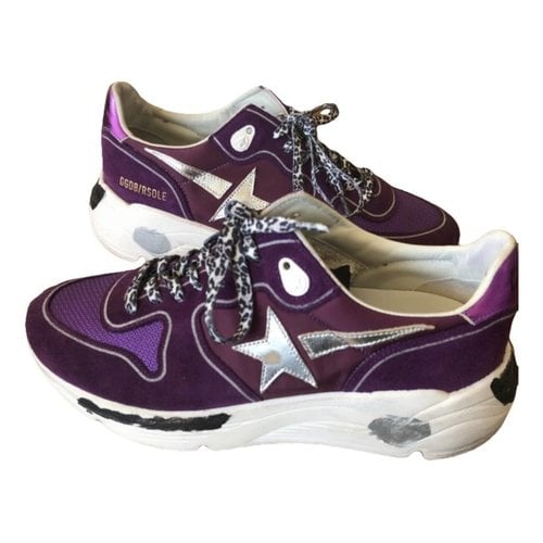 Pre-owned Golden Goose Running Cloth Trainers In Purple