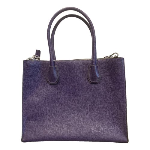Pre-owned Michael Kors Mercer Leather Tote In Purple