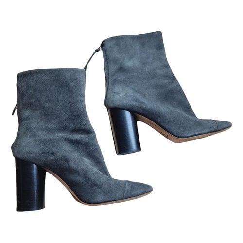 Pre-owned Isabel Marant Garett Leather Ankle Boots In Grey