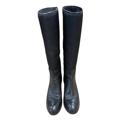 Pre-owned Prada Cloth Boots In Black