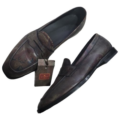 Pre-owned Etro Leather Flats In Brown