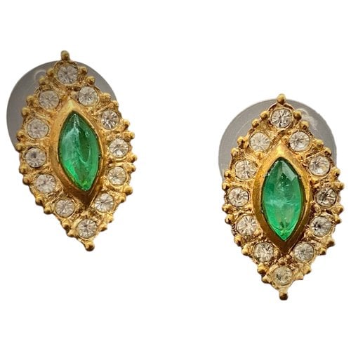 Pre-owned Dior Earrings In Green