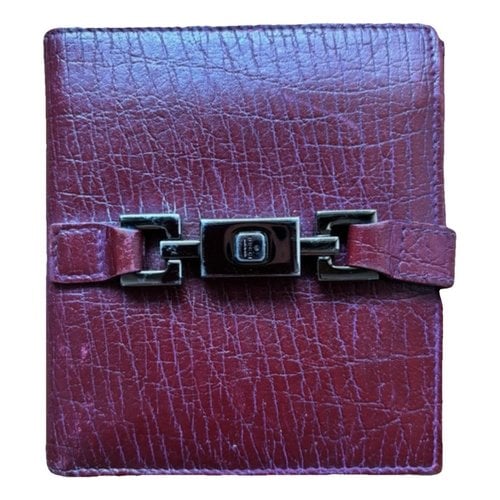 Pre-owned Gucci Leather Wallet In Burgundy