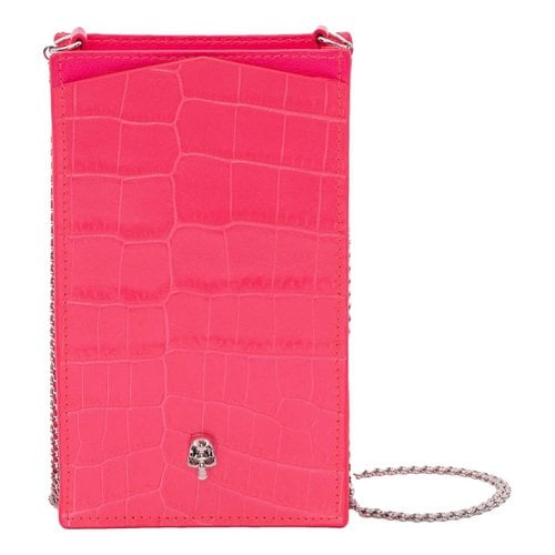 Pre-owned Alexander Mcqueen Patent Leather Purse In Pink