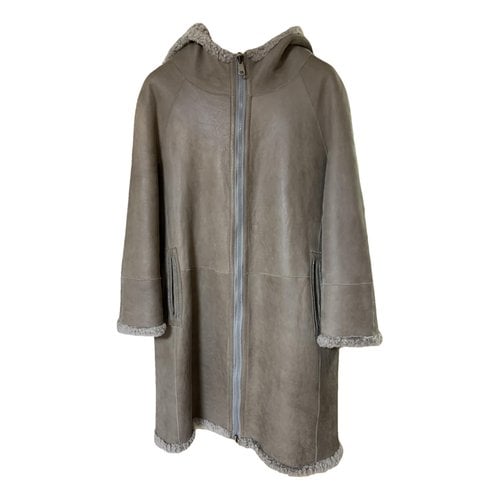 Pre-owned Brunello Cucinelli Shearling Coat In Brown