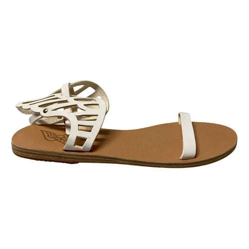 Pre-owned Ancient Greek Sandals Leather Flats In White
