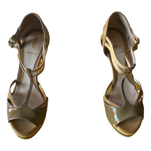 Pre-owned Fendi Patent Leather Sandals In Other