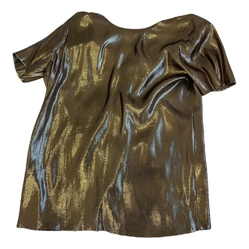 Pre-owned Gucci Silk Top In Gold