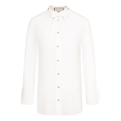 Pre-owned Gucci Silk Shirt In White