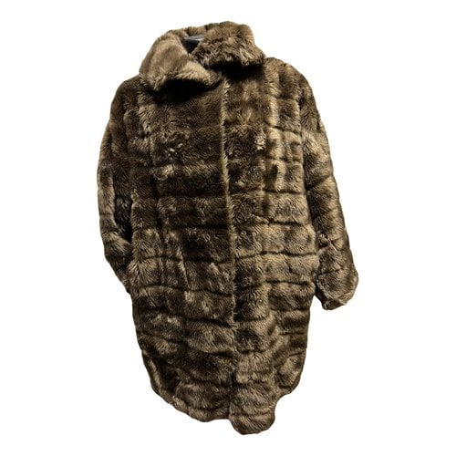 Pre-owned Emporio Armani Faux Fur Coat In Brown