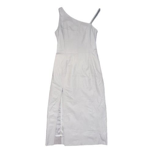 Pre-owned Drome Leather Mid-length Dress In White