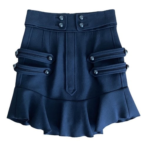 Pre-owned Isabel Marant Wool Mini Skirt In Blue