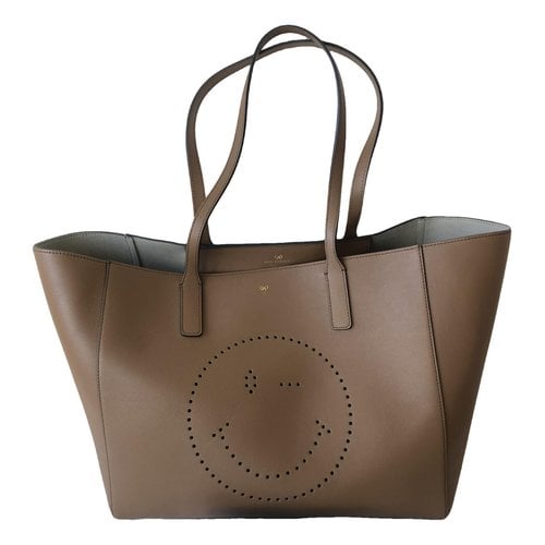 Pre-owned Anya Hindmarch Leather Tote In Brown