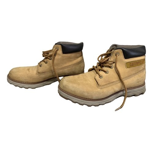 Pre-owned Caterpillar Boots In Camel