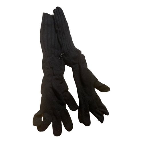 Pre-owned Dior Cashmere Long Gloves In Black