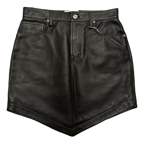 Pre-owned Alexandre Vauthier Leather Mini Skirt In Black