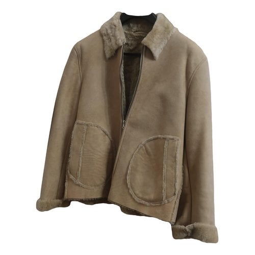 Pre-owned Paul Smith Leather Peacoat In Beige