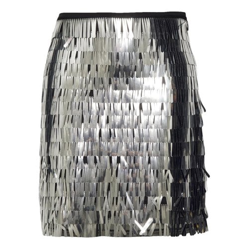 Pre-owned Munthe Glitter Mini Skirt In Silver
