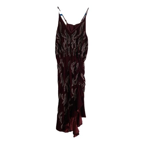 Pre-owned Dodo Bar Or Velvet Mid-length Dress In Burgundy