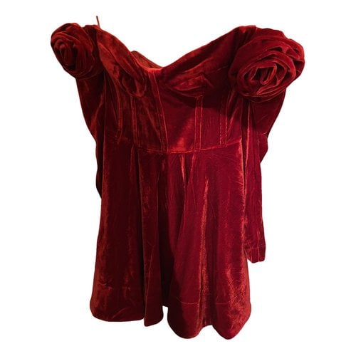 Pre-owned Bardot Velvet Mini Dress In Red
