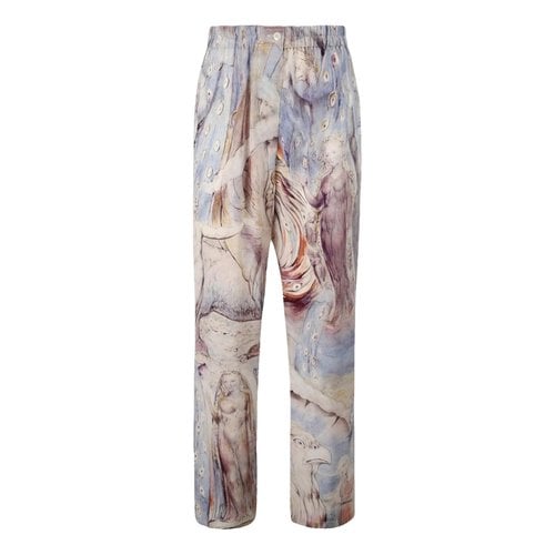 Pre-owned Alexander Mcqueen Silk Straight Pants In Multicolour