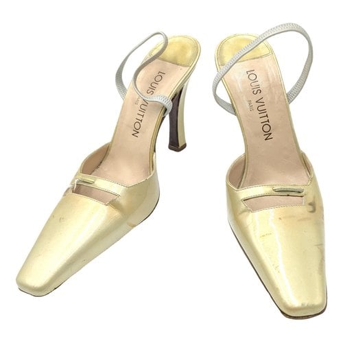 Pre-owned Louis Vuitton Patent Leather Heels In Gold
