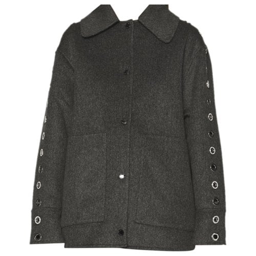 Pre-owned Sandro Wool Jacket In Grey