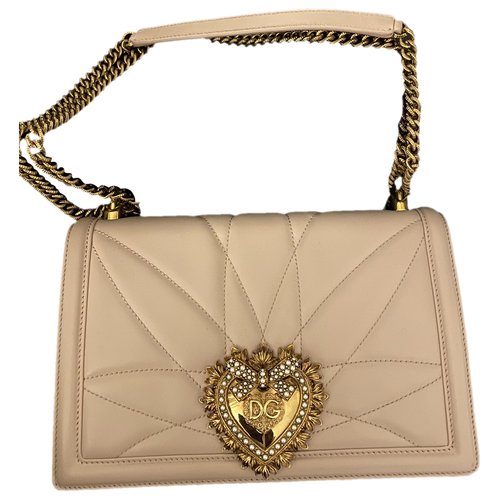 Pre-owned Dolce & Gabbana Devotion Leather Handbag In Pink