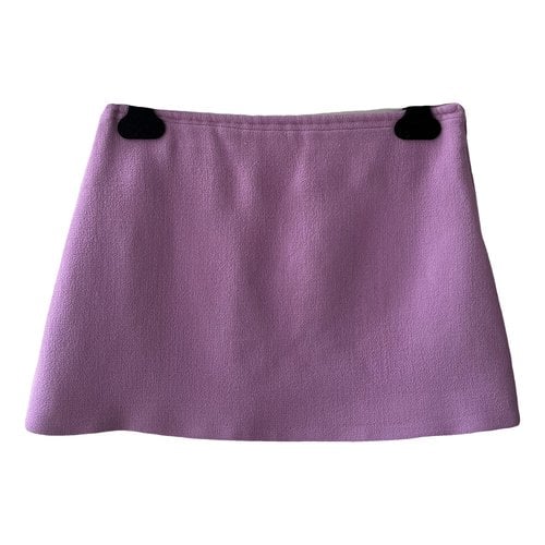Pre-owned Mach & Mach Wool Mini Skirt In Purple