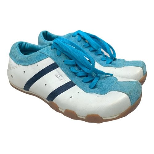 Pre-owned Diesel Leather Trainers In Blue