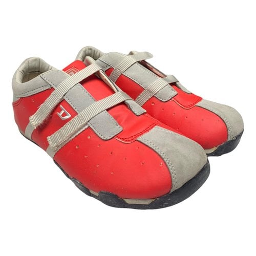 Pre-owned Diesel Leather Trainers In Red