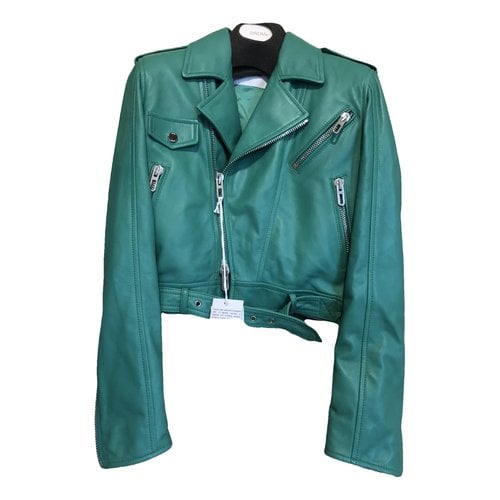 Pre-owned Drome Leather Short Vest In Green