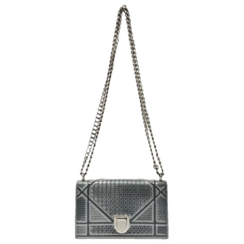Pre-owned Dior Patent Leather Handbag In Silver