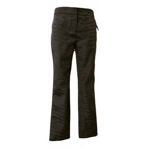 Pre-owned Fendi Silk Straight Pants In Black