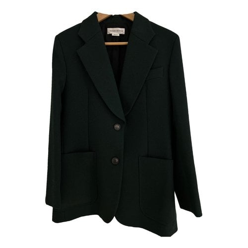 Pre-owned Victoria Beckham Wool Suit Jacket In Green