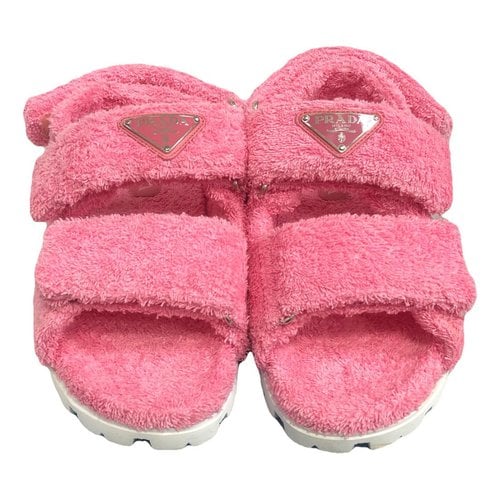 Pre-owned Prada Cloth Sandal In Pink