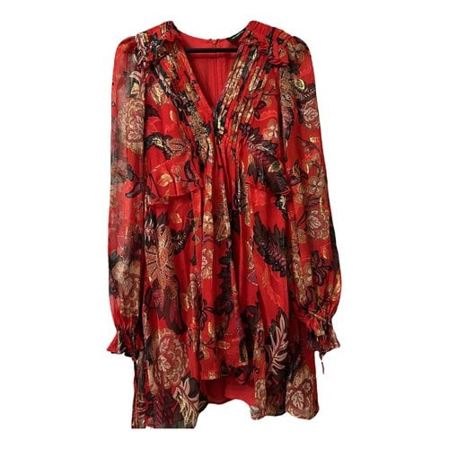 Pre-owned The Kooples Silk Mini Dress In Red